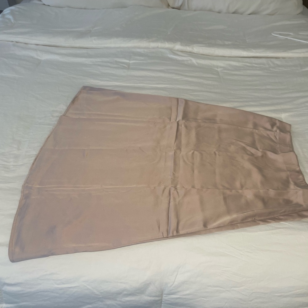 Elegant Tan Women's Satin Skirt